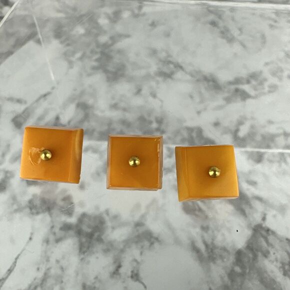 Vintage Natural Honey Baltic Amber Clip On Earrings Bead Cellulose Buttons - Picture 8 of 12